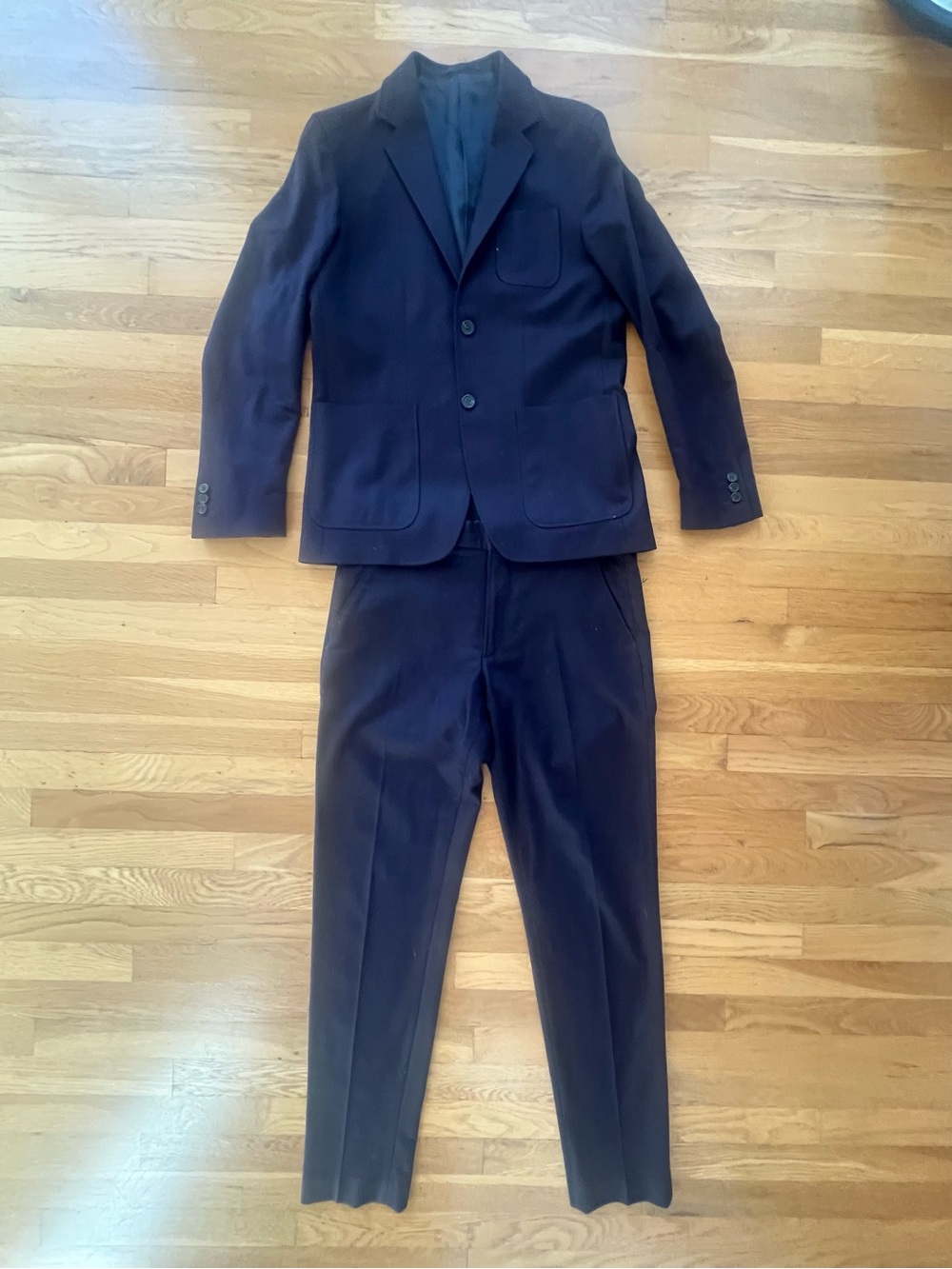 COS Men's Navy Two-Button Wool Suit Jacket and Trousers